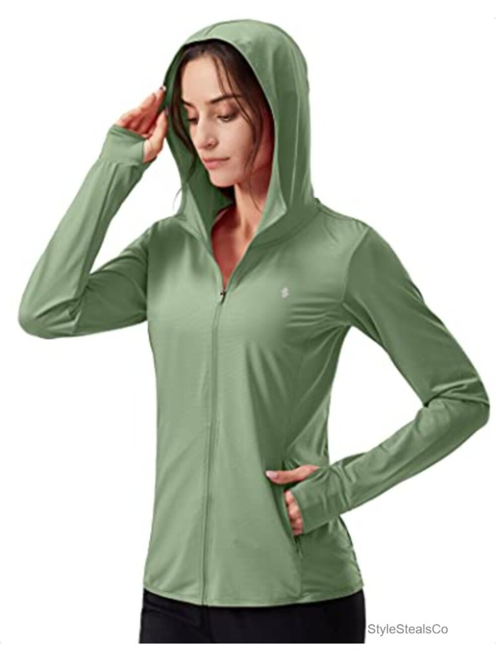 UPF 50+ Zip Up Sun Protection Long Sleeve Hoodie Jacket